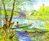 Vincent van Gogh - Fishing in Spring painting